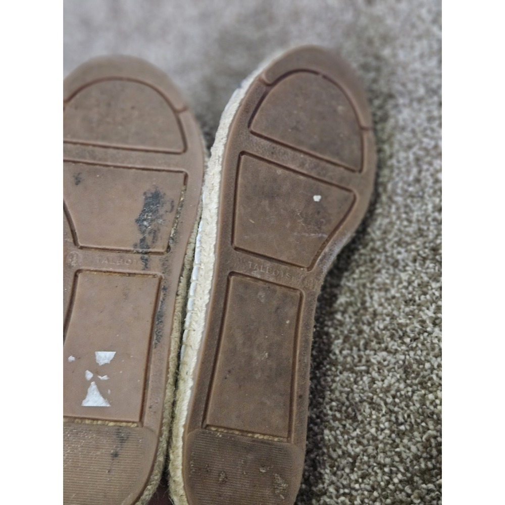 TALBOTS WHITE/BLACK 8.5M IZZY QUILTED SOFT NAPPA ESPADRILLE LEATHER FLAT SHOES - Picture 5 of 5